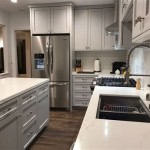 Gray Countertop With White Cabinets