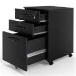Three Drawer File Cabinet With Wheels