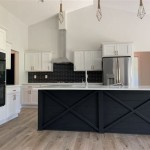 White Cabinets With Black Island